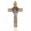 Crucifix metalic pe foita de argint