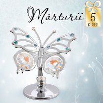 5 Fluturasi cu cristale Swarovski Aurora Borealis - oferta marturii