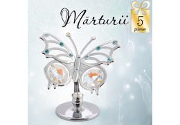 5 Fluturasi cu cristale Swarovski Aurora Borealis - oferta marturii