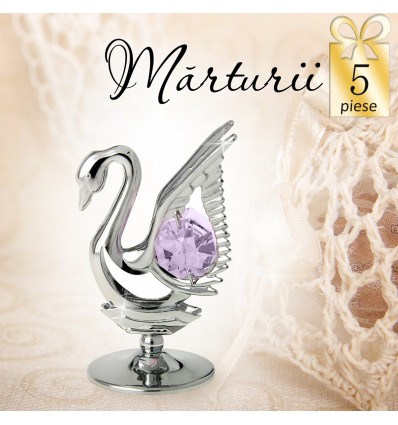 Lebada cu cristale Swarovski - oferta de 5 marturii nunta