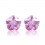 Cercei Flower Cut Pink Sapphire Studs made with Swarovski Elements