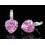 Cercei Pink Heart Sapphire made with Swarovski Elements