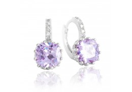 Cercei Lilac Purple Sapphire cu cristale cubic zirconia