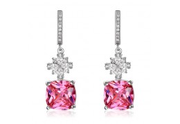 Cercei Simulated Pink Sapphire Argint 925