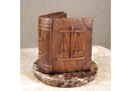 LEX - cadou pentru avocat - figurina carte din bronz pe suport din marmura
