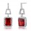 Cercei din argint 925 cu cristale Simulated Red Ruby