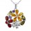 Colier din argint 925 Multicolor Simulated Topaz Flower