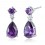 Cercei din argint 925 Simulated Purple Sapphire