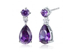 Cercei din argint 925 Simulated Purple Sapphire