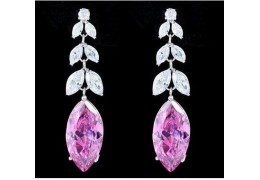Cercei Pink Simulated Sapphire Leaves