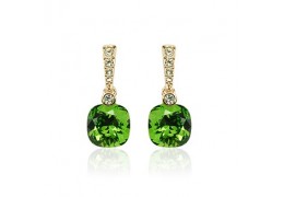 Cercei made with Swarovski elements "Deep green"