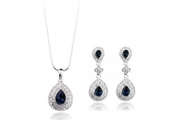 Set de colier si cercei cu cristale cubic zirconia - Glamour Safir