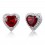 Cercei Simulated Red Ruby Heart Argint 925