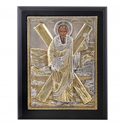 Sf. Andrei - Icoana lucrata in argint 925 si aur 24Kt