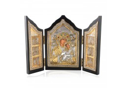 Triptic Fecioara Maria si Pruncul lucrat in argint 950 si aur 24Kt