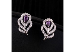 Cercei cu cristale Swarovski Elements - Purple Flowers