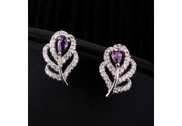 Cercei cu cristale Swarovski Elements - Purple Flowers