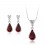 Red Drops - Set de cercei si colier placate cu aur 18Kt si decorat cu cristale