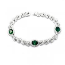 Bratara cu cristale Swarovski Elements "Green Leaf"