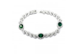 Bratara cu cristale Swarovski Elements "Green Leaf"