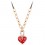 Colier inimioara placat cu aur 18K "Happy Valentine'