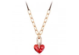 Colier inimioara placat cu aur 18K "Happy Valentine'