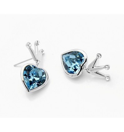Cercei cu cristale Swarovski Elements "Blue queen"