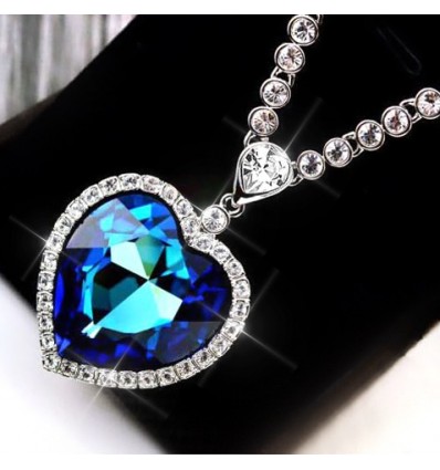 Colier cu cristale Swarovski Elements " Heart of the Ocean"