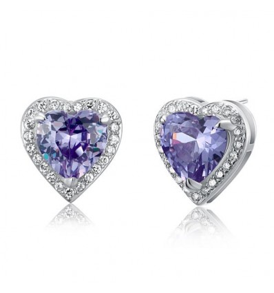 Cercei din argint 925 "Simulated Purple Sapphire"