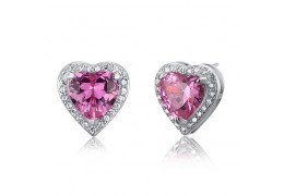 Cercei din argint 925 "Simulated Pink Sapphire"