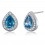 Cercei din argint 925 cu cristale " Pear Cut Simulated Blue Topaz"