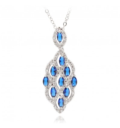 Colier cu cristale Swarovski - "Oscar Blue" - PARURE MILANO