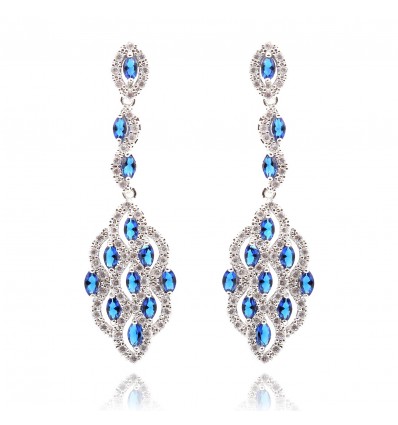 Cercei cu cristale Swarovski - "Oscar Blue" - PARURE MILANO