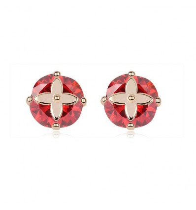 Cercei placati cu aur - "Strawberry Red"