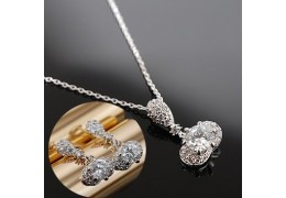 Set colier si cercei cu cristale cubic zirconia - "Crystal Glam"