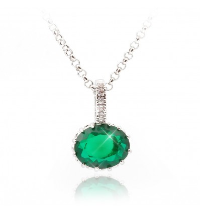 Colier cu cristale Swarovski "Lovely Emerald" - PARURE Milano