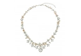 Colier mireasa cu cristale Swarovski si perle naturale "Elegant Bride"