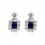 Cercei placati cu aur alb  - "Imperial Sapphire"