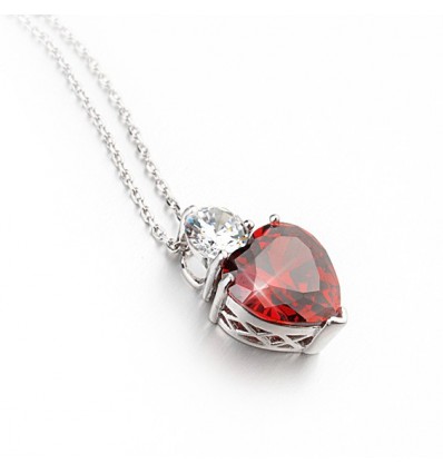 Pandantiv din argint cu cristale Swarovski Elements - "Heart of Love"