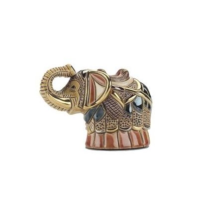 Elefant din ceramica, pictat manual