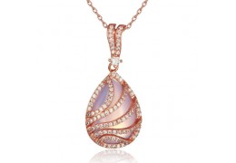 Colier "Simulated Pink Moon Stone" Argint 925