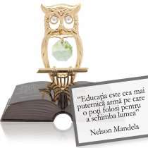 Nelson Mandela - Despre educatie "Citate motivationale cu cristale Swarovski"