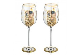 Set de 2 pahare de vin "Sarutul" Gustav Klimt - Goebel