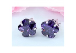 Cercei "Flower Purple Sapphire"
