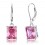 Cercei din argint 925 "Pink Simulated Sapphire"