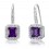 Cercei din argint 925 "Simulated Purple Sapphire Dangle"