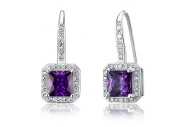 Cercei din argint 925 "Simulated Purple Sapphire Dangle"