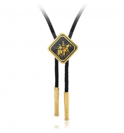 Cravata americana Bolo Tie  incrustata cu fir de aur Toledo