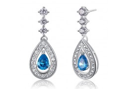 Cercei din argint 925 "Simulated Blue Topaz"