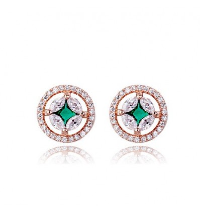 Cercei cu cristale Swarovski "Emerald Stars"